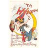 Image 1 : Tis Halloween Lady with Owl on Moon Holiday Greeting Postcard