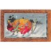 Image 1 : Halloween Witch, Clown, Indian, Girl Dancing Around Pumpkin Holiday Greeting PC