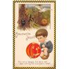 Image 1 : Checkered Boarder Winsch Halloween Jollity Boy & Pumpkin Holiday Greeting PC