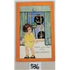 Image 1 : Orange Border Whitney Halloween Girl At Window Holiday Greeting PC