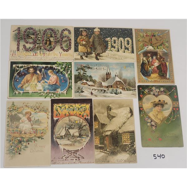 9 Holiday Greeting Hold to Light Postcards