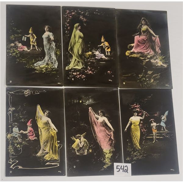 9 Tinted Photo Fantasy Lady in Woods with Elf & Fairies