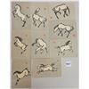 Image 1 : Series of 8 Japanese Art Animal Horse Postcards