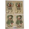 Image 1 : 4 Christmas Winsch Holly Children Holiday Greeting Postcards