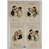 Image 1 : 4 Christmas Clapsaddle Girls in Black Hat Holiday Postcards