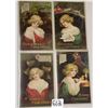 Image 1 : 4 Christmas Clapsaddle Girls & Santa Holiday Postcards