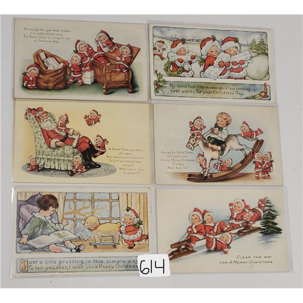 12 Whitney Christmas Santa Claus Nimble Nick Holiday Postcards