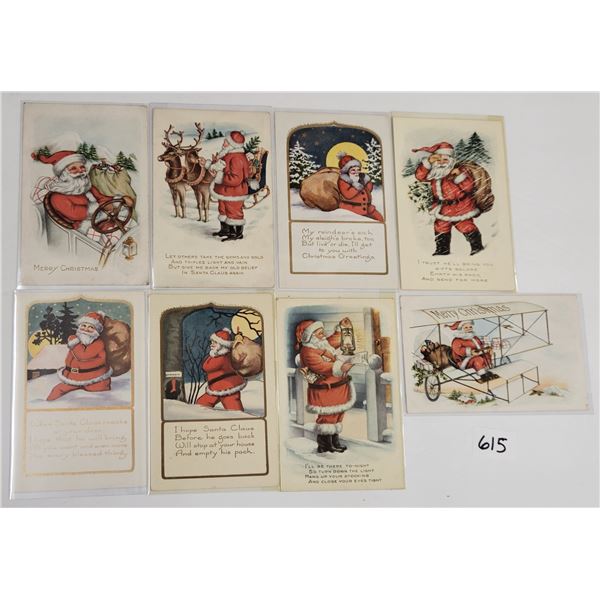 8 Whitney Santa Claus Christmas Holiday Greeting Postcards