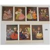 Image 1 : Set of 7 Days of the Week Girls by Twelvetrees Postcards