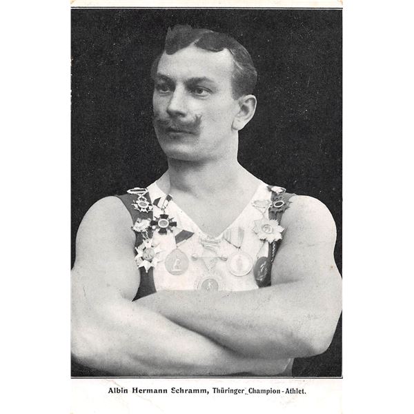 Group of 4 Wrestling - Strong Men Postcards