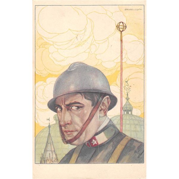 Italian Military Artist Signed Postcard