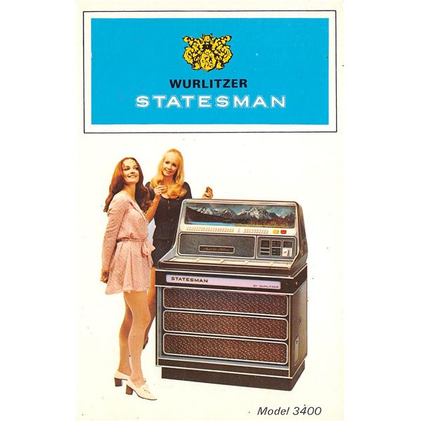 Wurlitzer Statesman Jukebox Advertising Postcard