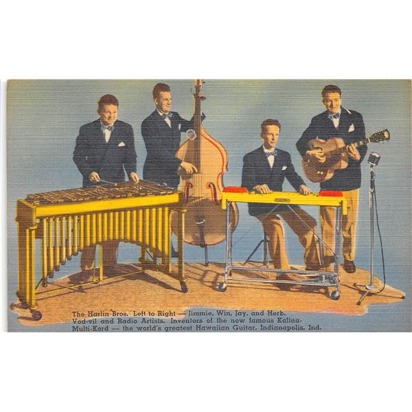 The Harlin Bros. Multi-Kord World's Greatest Hawaiian Guitar, Indianapolis, Indiana Postcard