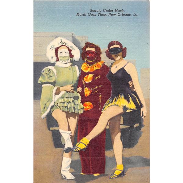 Beauty Under Mask Mardi Gras Time New Orleans, Louisiana Linen PC
