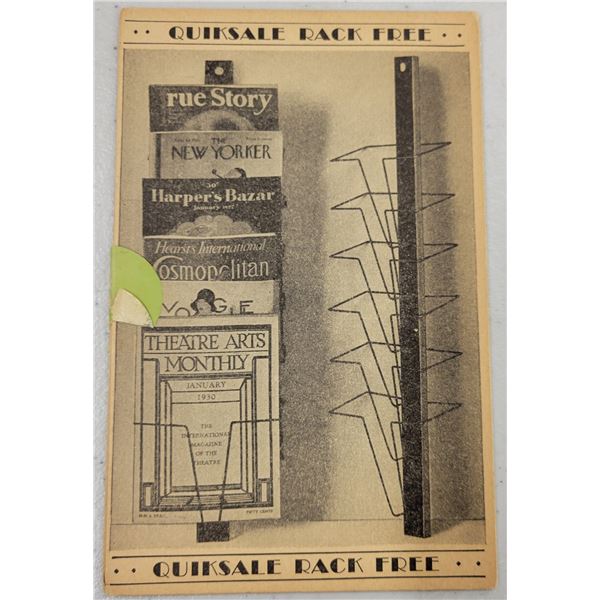 Tri Fold Quiksale Rack Free Advertising Card