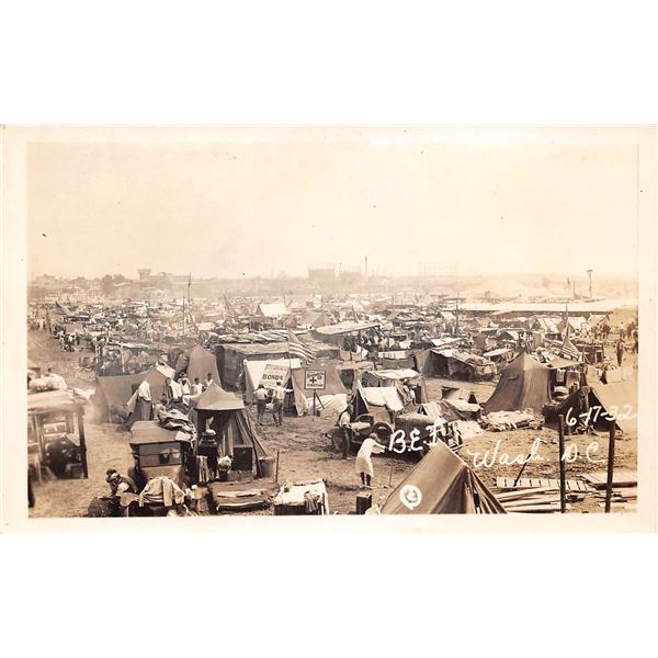 5 Washington D.C. BEF Bonus Army Real Photo Postcards