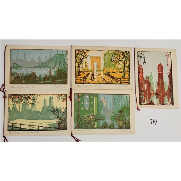 10 Leon Dolice Signed Artist New York City View Greeting Cards