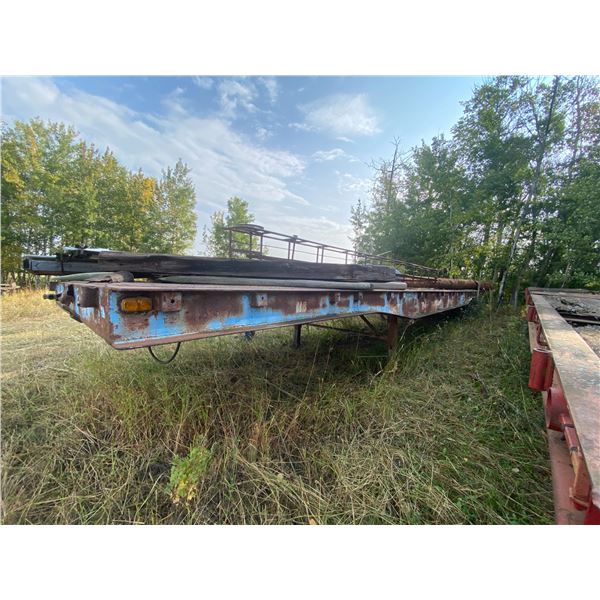 Approx. 50 ft Fruehauf tandem axle trailer, deck poor, 10.00x20 rubber