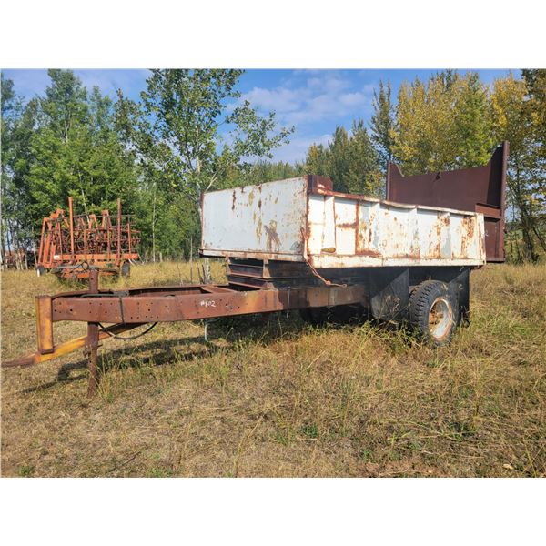 Approx. 14 ft Dump trailer, hyd. Hoist, running order, 9.00x20 rubber