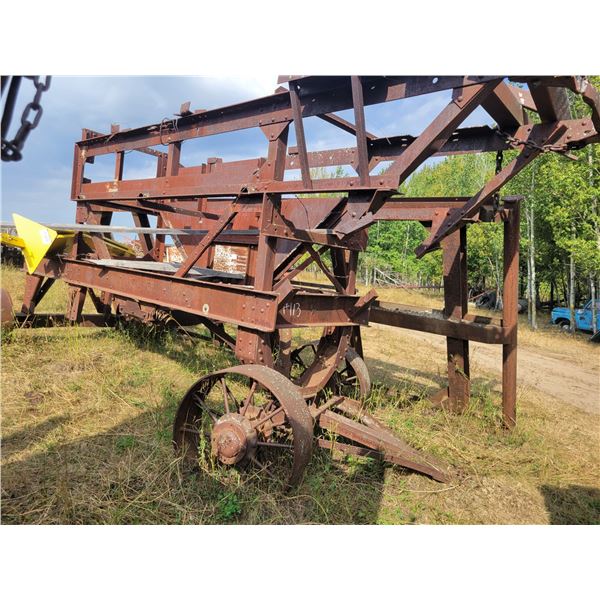 Antique gravel crusher frame & misc. scrap steel