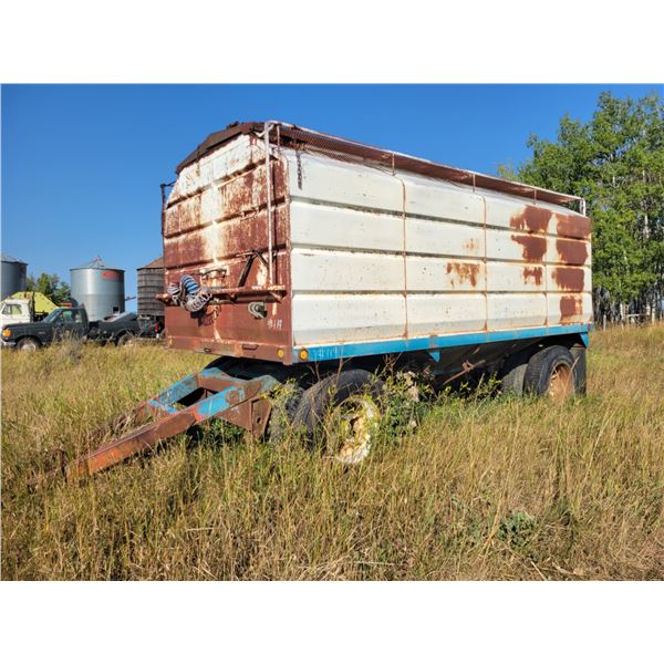 Approx. 1979 Doepker, 16 ft grain pup trailer c/w steel lids, 11x22.5 rubber, SN. PT23679