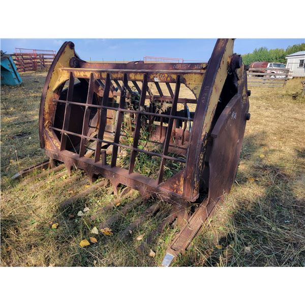 Weldco Beales log grapple converted to a refuse fork, approx. 8 ft, sold as is