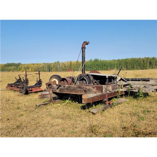 44-inch Headrig Sawmill, wood frame, rebuilt all steel carriage, 540 PTO drive