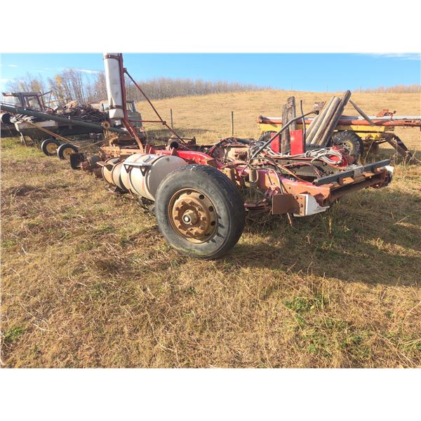 Approx. 1991 Volvo truck frame c/w rear ends, sold as is