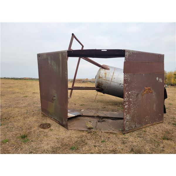 8 ft x15 1/2 ft Steel gravel hopper, 81 inches H