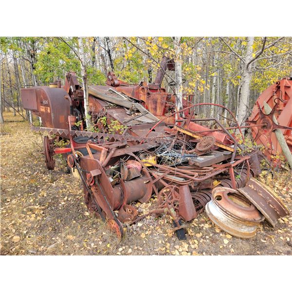 Massey-Harris Super 92 combine c/w scrap metal, sold as is