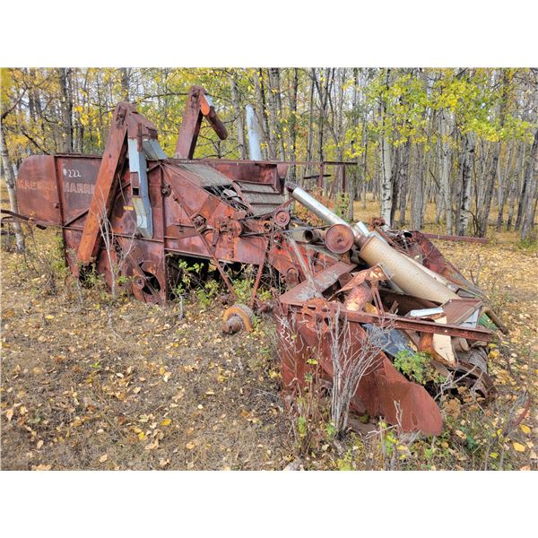 Massey-Harris 27 combine c/w misc. scrap metal, sold as is