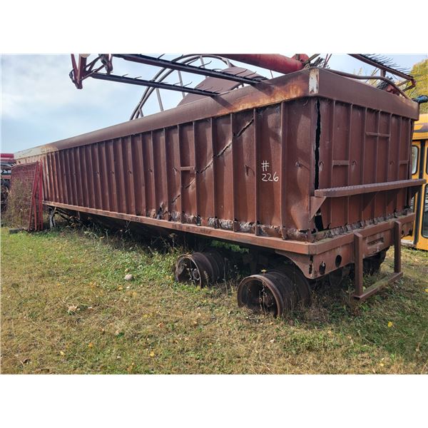 Approx. 34 ft Doepker grain trailer, has fire damage, sold for scrap
