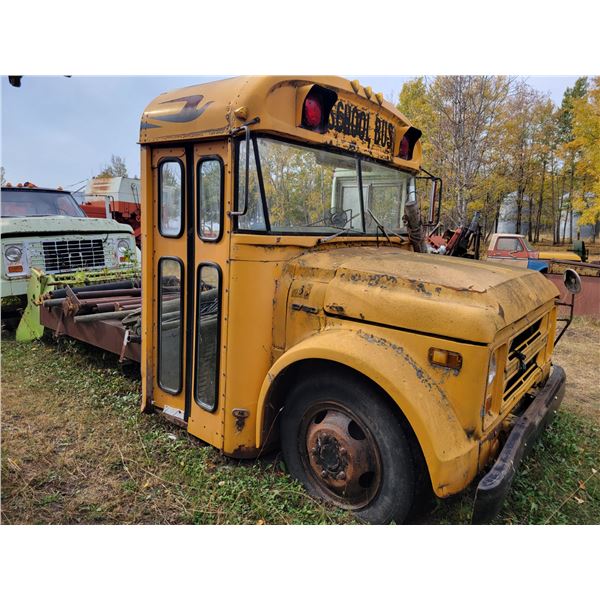 Chev. C/60 yellow school bus chassis, sold for parts