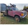 Image 3 : 1989 Ford F350 4x4, dual wheels, 460 V8 c/w 5 spd trans, PTO & hoist under deck, SN. 2FDKF38G1KCA651