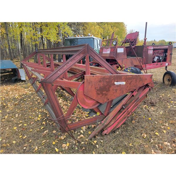 MF 655 swather, approx. 15 ft, 6 cyl., Chrysler engine, sold for parts