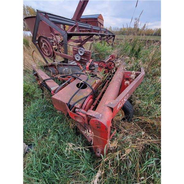 Versatile #10 18 ft Swather, very low acres c/w pickup reel & homemade transport