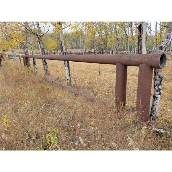 Approx. 40 ft long x 4 1/2 ft wide frame, built out of 9-inch oil field well casing