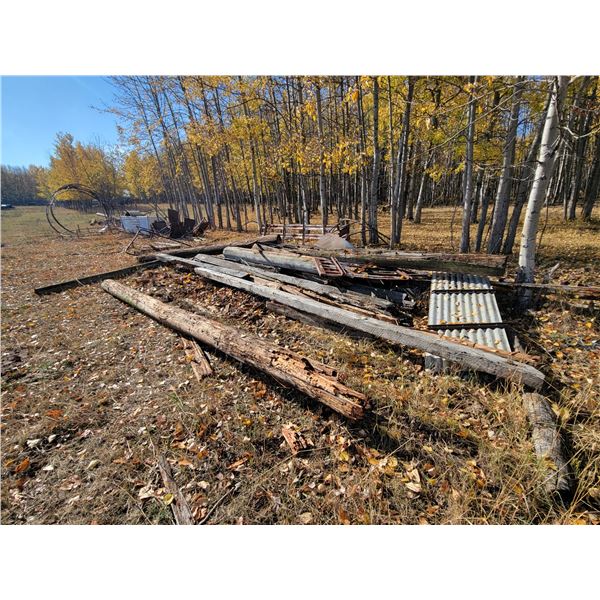 Qty of railroad ties, fence posts and misc. metals