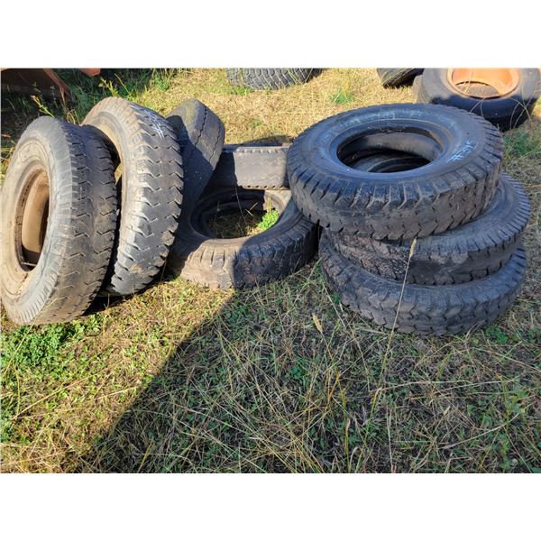 8- Used tires, 10.00 x 20, tube type c/w tubes
