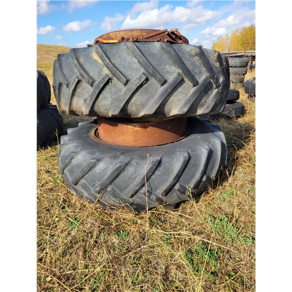 18.4 x 34 Clamp on tractor duals c/w hardware