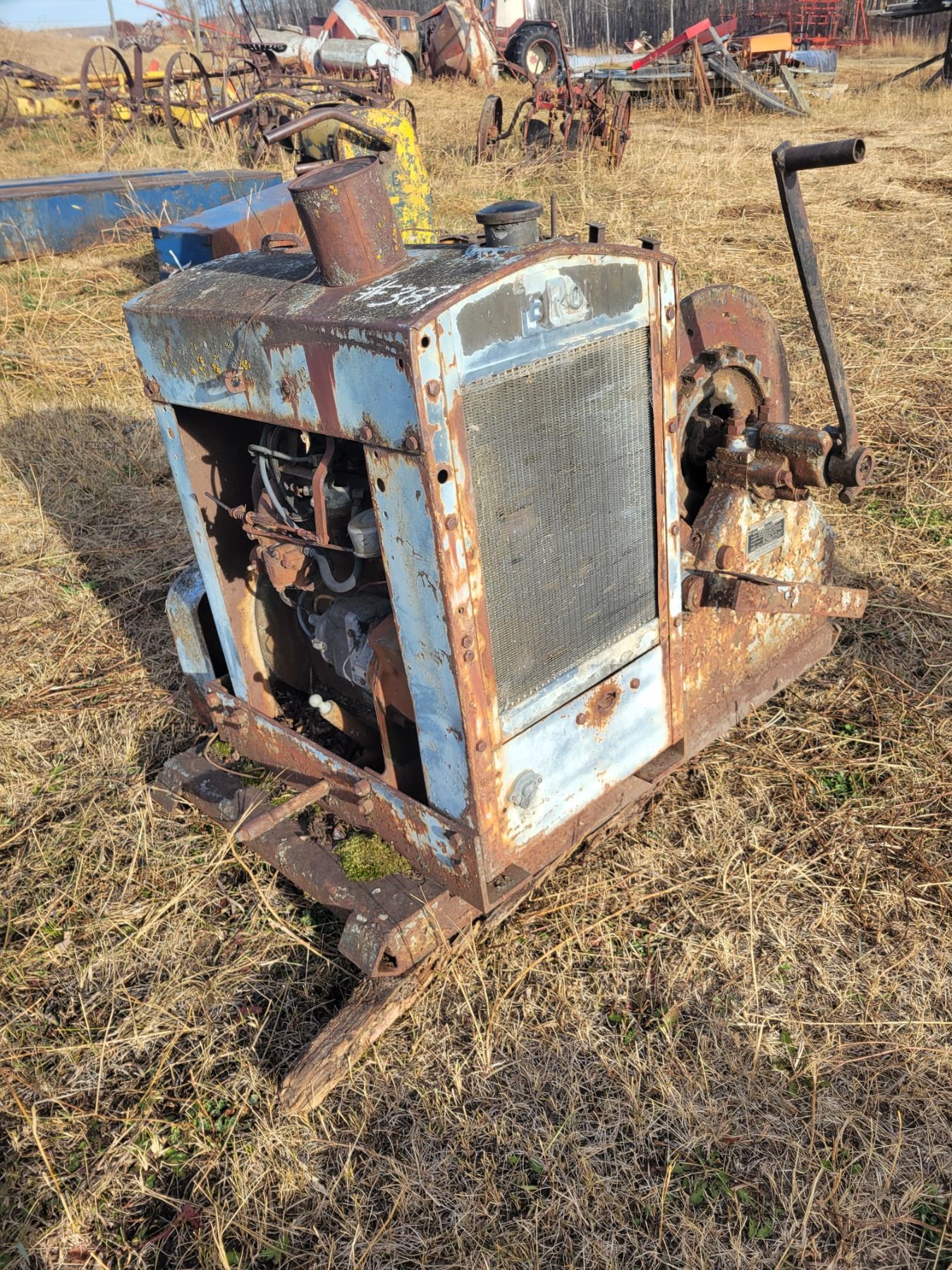 Antique draw works c/w 4 cyl. Leroi gas engine