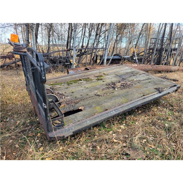 Approx. 12 ft x 8 ft truck winch deck c/w approx. 10,000 lb Tulsa winch, PTO drive, Gin poles & liv