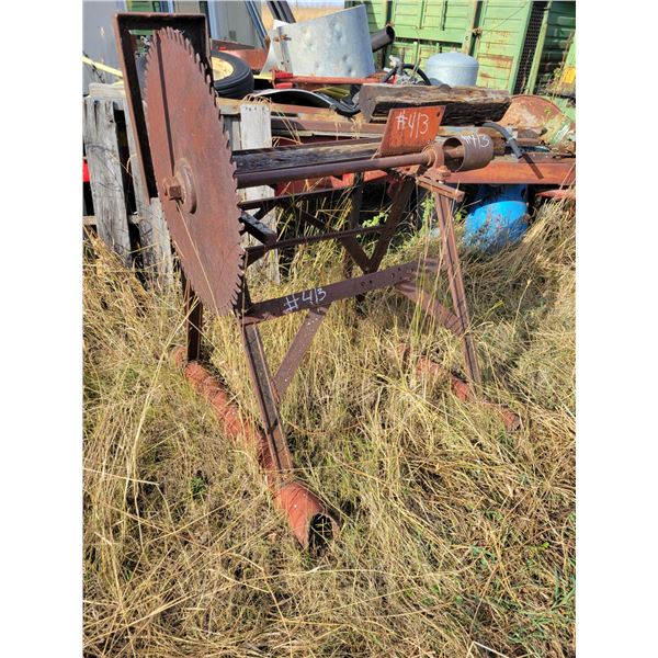 30 inch blade belt powered cordwood saw on stand
