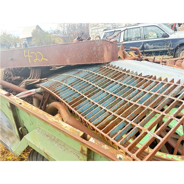 Horse slip & contents of steel, cult. Shovels in army wagon (Army Wagon sells as lot #412)