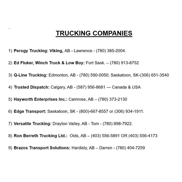 TRUCKING COMPANIES