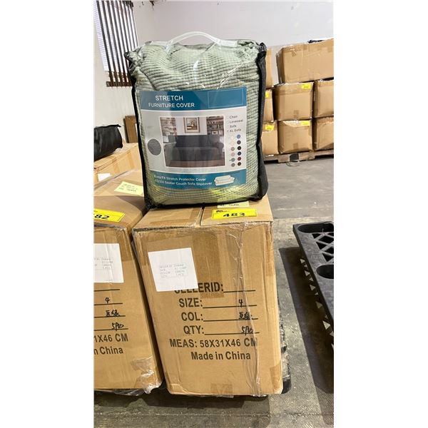 CASE OF GREEN STRETCH XL SOFA COVERS