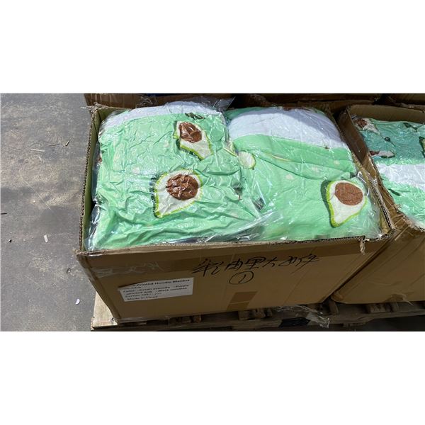 CASE OF ONE SIZE FITS ALL  GREEN AVOCADO  BLANKET HOODIES