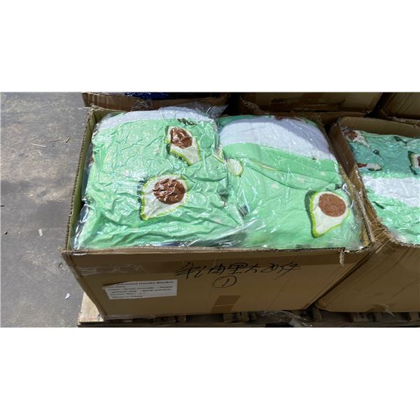 CASE OF ONE SIZE FITS ALL  GREEN AVOCADO  BLANKET HOODIES