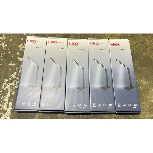 (5) MULTIFUNCTIONAL LED DESK LAMPS WITH ADJUSTABLE ANGLE & POWER CORD