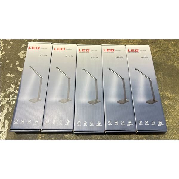 (5) MULTIFUNCTIONAL LED DESK LAMPS WITH ADJUSTABLE ANGLE & POWER CORD